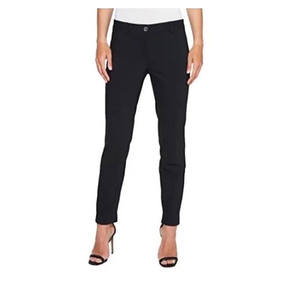 Michael Kors Brushed Skinny Black Ankle Pants, Women's Size 2 Tapered, Slit - Picture 1 of 8